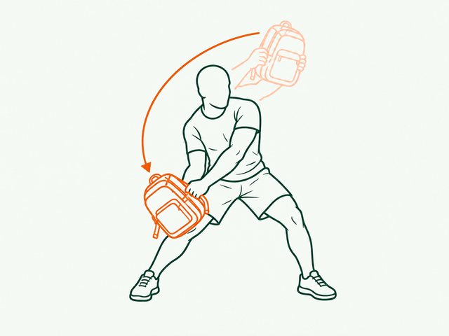 Zeichnung: Holzhacker mit Rucksack